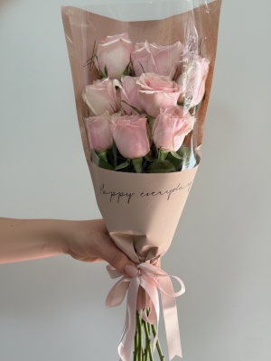 10 İthal Pembe Gül Buketi