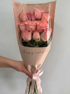 10 İthal Somon Gül Buketi